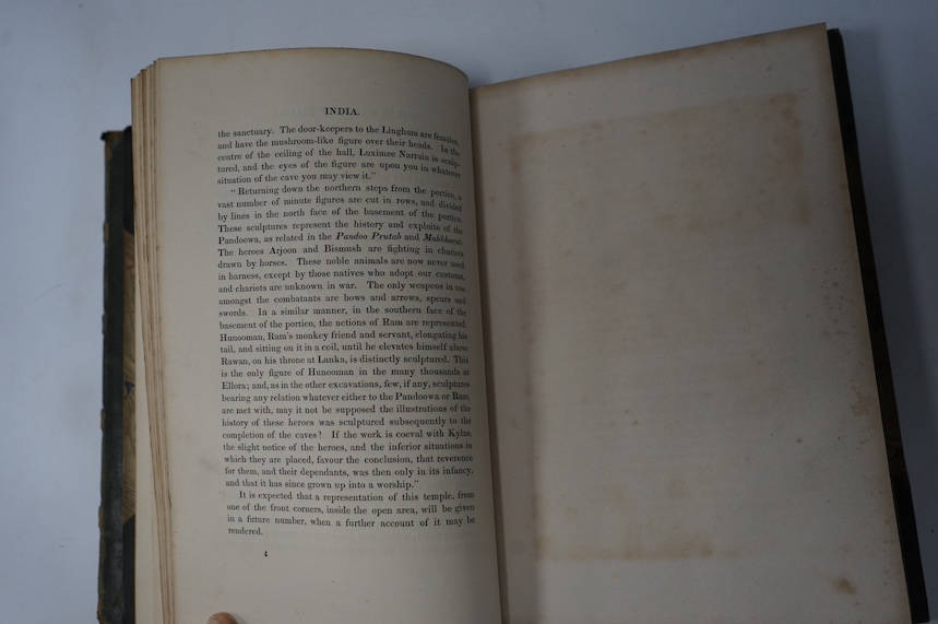 Elliot, Capt. Robert - Views in the East: Comprising India, Canton and the shores of Red Sea with historical and Descriptive illustrations, 2 vols, with 60 steel engravings, 4to, half green morocco gilt, H Fisher and Son